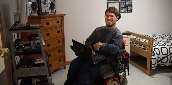 Client with wheelchair